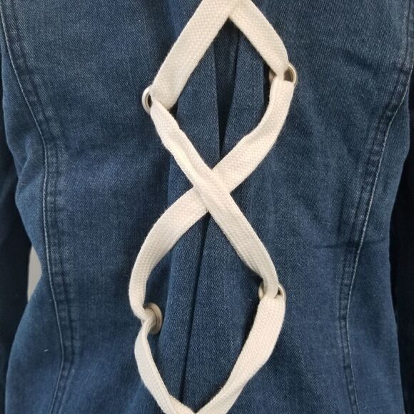 Lush back lace up denim jacket - Picture 7 of 16